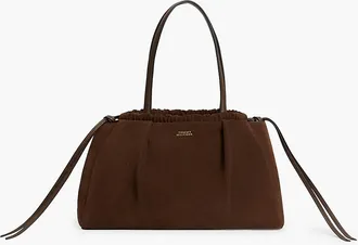 Tommy Hilfiger Womens Gathered Suede Shoulder Bag - Fondant Brown