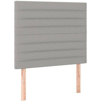 vidaXL Cabecero Con Luces Led Tela Gris Claro 100x5x118/128 Cm Vidaxl