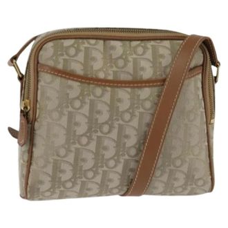 Dior Pre-owned Cross Body Bags, female, Beige, Size: ONE SIZE Pre-owned Vintage Trotter Canvas Shoulder Bag
