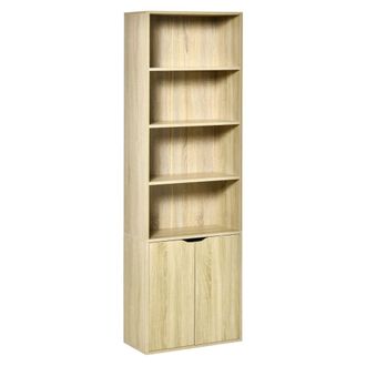 HOMCOM Estanter&iacute;a para libros 59x29x180 cm madera natural