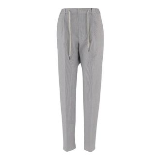 Tagliatore Slim-fit Trousers, male, Gray, Size: XL Stretch Cotton-Blend Striped Pants