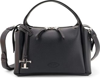 Tod's Tassen, Dames, Zwart, ONE Size, Leer, APA Bauletto Zip Mini