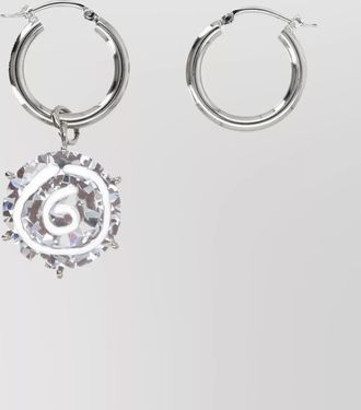 Maison Margiela diamond hoop earrings crystal swirl detail