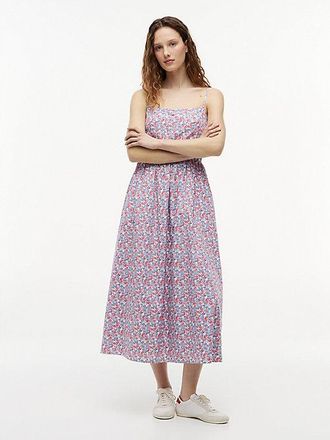 Tommy Hilfiger Crinkle Poplin Strap Maxi Dress