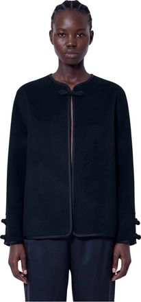 R&oacute;he Double-Faced Wool Pankou Jas - Dames - Zomerjassen - Zwart - 2XS - Wol - Jassen