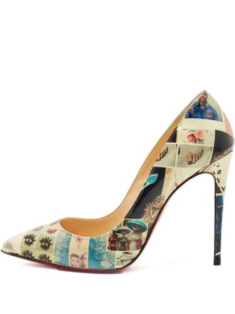 Christian Louboutin Pigalle Follies pointed toe pump - women - Patent Calf Leather/Calf Leather/Calf Leather - 37 - Neutrals