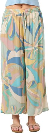 O'Neill Rosalie Butterfly Print Wide Leg Ankle Pants in Desert Sage at Nordstrom, Size X-Small