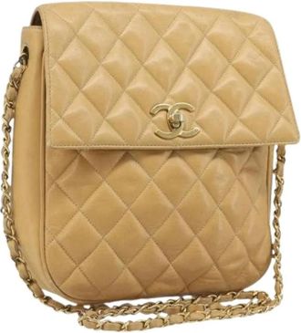 Chanel Pre-owned Leather chanel-bags - Dames - Vintage Schoudertas - Beige - ONE Size - Vintage