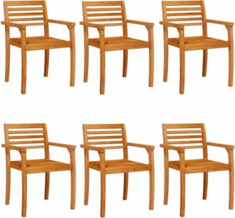 vidaXL Vidaxl - Sillas De Jard&iacute;n 6 Uds Madera Maciza De Acacia 59x55x85 Cm