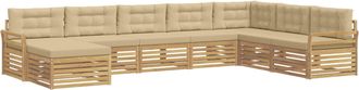vidaXL Conjunto De Sof&aacute;s De Exterior 8 Uds. Y Beige Vidaxl