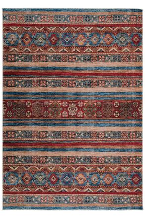 Kukoon Machine Washable Looped Pile Red Striped Living Room Area Rug | Size: 160 cm x 230 cm