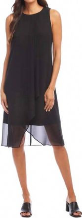 Karen Kane Draped Crossover Dress In Black