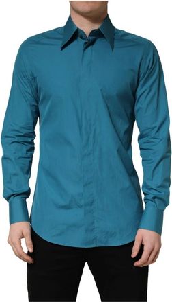 Dolce & Gabbana Casual Shirts, male, Blue, Size: M Sartoria Dress Shirt