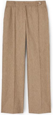 Motivi Wijde linnenmix broek - Dames - Wijde Broeken - Beige - M - Linnen - Broeken