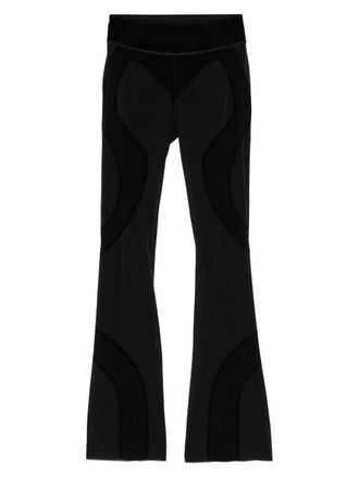 Misbhv flocked flared trousers - women - Polyamide/Elastane - L/XL - Black