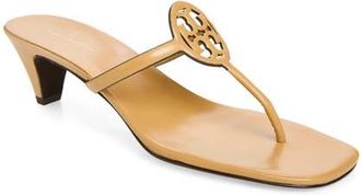 Tory Burch Miller Capri Thong Kitten Heel Sandal in Honeycomb Tan /Honeycomb Tan at Nordstrom, Size 10.5