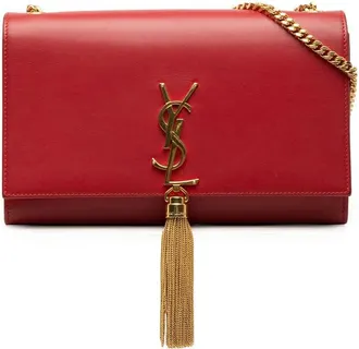 Saint Laurent Pre-owned Saint Laurent Medium Smooth Calfskin Classic Monogram Kate Tassel Crossbody Ladies ALF837SKAC1WW7HF