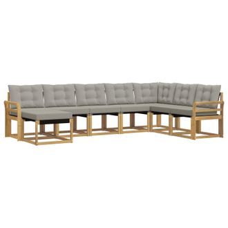 vidaXL Conjunto De Sof&aacute;s De Exterior 8 Pcs Blanco Y Gris Claro Vidaxl