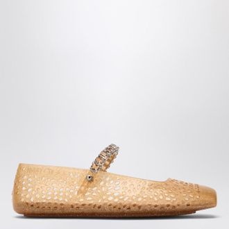 Jimmy Choo London The Jelly transparent beige ballet flats with crystals