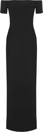 Solace London Nile Maxi Dress with Straight Neckline and Short Sleeves