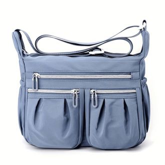 Nicole & Doris Womens Cross-body Bags Casual Shoulder Bag Multi Pocket Fashion Satchel Bag Nylon Side Bag
