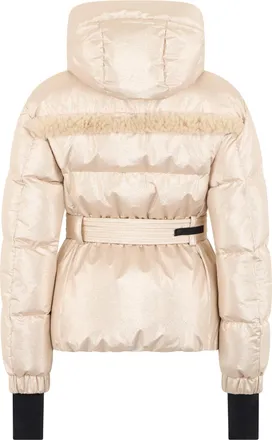 Moncler Womens Padded Ski Jacket Mondim Beige Metal Puffer