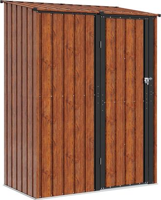 vidaXL Cobertizos De Jard&iacute;n Marr&oacute;n 153,5 X 86 X 200 Cm Metal Vidaxl