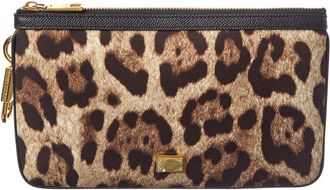 Dolce & Gabbana Satin & Leather Pouch