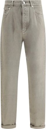 Brunello Cucinelli Iconic Fit jeans met vijf zakken - Groen