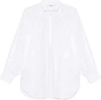 Barena Dames, Blouses & Shirts, Wit, Maat: 2XS Leer