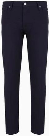 Emporio Armani Broeken, Heren, Blauw, W38, Katoen, Stretch katoen 5-pocket broek