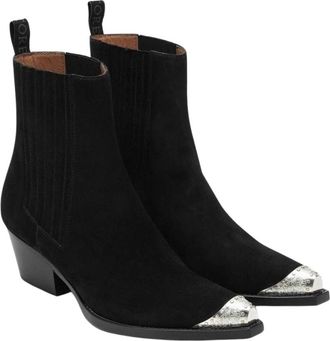 Sartore Sr 4649 Wax Enkellaarsjes - Dames - Cowboylaarzen - Zwart - 36 1/2 EU - Leer - Schoenen