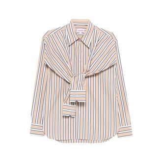 Charles Jeffrey Loverboy LOVERBOY by Charles Jeffrey, Shirts, female, Beige, Size: XS Hold Me striped tie-detail shirt
