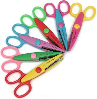 Trade Shop Trade Shop - Forbici Decorative Con Vari Tagli Ondulati A Zigzag Colorate Per Bambini Scuola