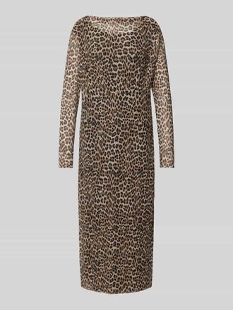 Rich & Royal Midikleid mit U-Boot-Ausschnitt in Beige, Größe M