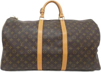 Louis Vuitton Brown Coated Canvas Boston Bag (Pre-Owned)