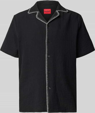 HUGO BOSS Regular Fit Freizeithemd aus reiner Baumwolle Modell ELLINO in Black, Gr&ouml;&szlig;e XXL