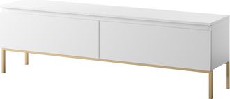 Selsey Selsey - Bemmi - Armario Rtv, Blanco Con Patas Doradas, 150 Cm