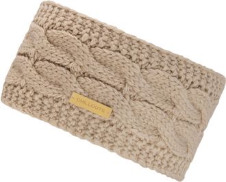 Chillouts Stirnband CHILLOUTS Yoko Headband, Damen, beige, Grobstrick, Materialmix, Zopfmuster, unifarben, M&uuml;tzen Stirnband, mit geflochtenem Muster