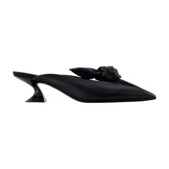 Lanvin Midnight Step Bow Mule - Dames - Muiltjes - Zwart - 39 EU - Leer - Schoenen