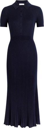 Gabriela Hearst Amor Silk and Cashmere-blend Midi Dress - Navy - 42 (UK10 / S)