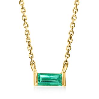 RS Pure by Ross-Simons Emerald Necklace in 14kt Yellow Gold