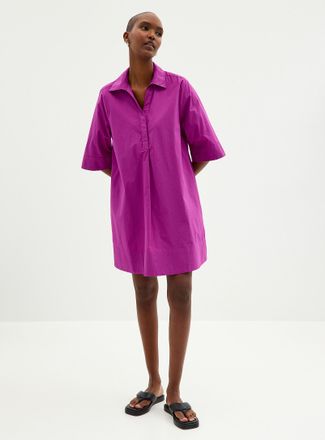 Contemporaine Womens Johnny collar poplin dress