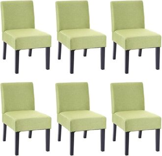 Hhg Hhg - Lote De 6 Silla De Comedor 172, Silla Lounge, Tela/textil, Verde