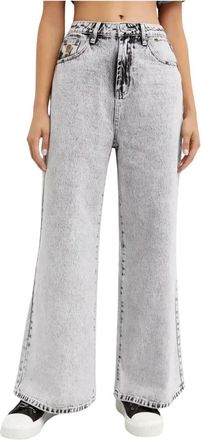 One Teaspoon Wide Straight-Leg Jeans - Dames - Loose Fit Jeans - Grijs - W26 - Katoen - Jeans