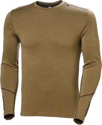 Helly Hansen Mens Lifa Merino Midweight Crew Top In Sepia