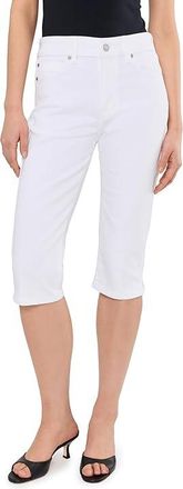Liverpool L.A. Mid-rise Stretch Denim Capri With Slit Womens Shorts Bright White : 14 24, Cotton/Denim/Lycra