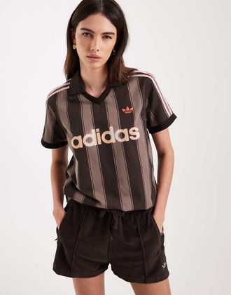 adidas Originals Maglia da calcio in twill color caff&egrave; aurora-Marrone