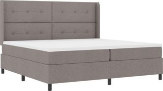 vidaXL Box Spring Bed with Mattress Taupe 200 x 200 cm Fabric vidaXL