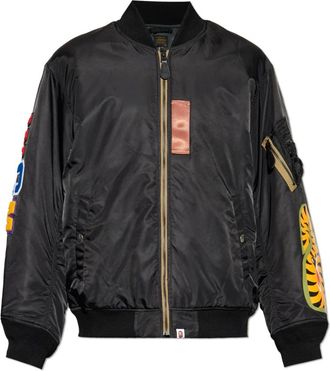 A Bathing Ape Shark Bomber Jacket - Heren - Bomber jackets - Zwart - 2XL - Polyester - Jassen